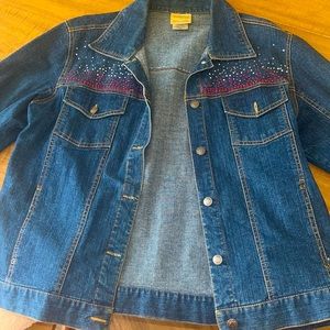 Jean jacket in good shape. size medium. Jean jacket from back in the day!